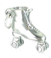 Roller Skate Boot sterling silver charm .925 x 1 Skating Boots charms --SFP