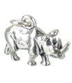 Noshörning charm i sterlingsilver .925 x 1 Rhino Rhinos Noshörningar -SFP