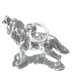 Wolf Howling sterling silver charm .925 x 1 Wolves Howl charms --SFP