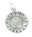 Sunflower sterling silver charm pendant .925 x 1 Sunflowers charms --SFP