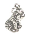 Shar-Pei Dog sterling silver charm .925 x 1 Sharpei Shar Pei dogs --SFP