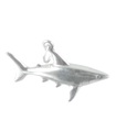 Charme 3D en argent sterling de requin .925 x 1 Pendentifs de charmes de requins --SFP