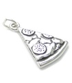 Pizza Slice charm i sterling silver .925 x 1 Pizzor Matberlocker --SFP