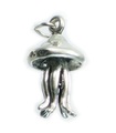 Jellyfish sterling silver charm .925 x 1 Jelly Fish sea charms --SFP