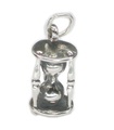 Hour Glass Timer sterling silver charm .925 x 1 Egg Timers charms --SFP