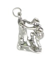 Mountain climber sterling silver charm .925 Mountaineer climbing charms --SFP