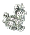 Cat with a cheeky mouse on its head sterling silver charm .925 x 1 Cats --SFP