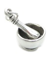 Pestle and Mortar sterling silver charm .925 x 1 Medical and Cooking --SFP