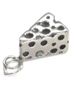 Swiss Cheese sterling silver charm .925 x 1 Cheeses charms --SFP