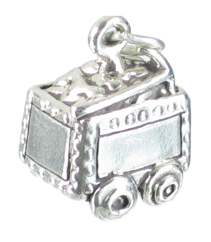 Runaway Mine Cart sterling silver charm .925 x1 Ore Mining Carts charms ...