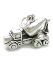 Camion mélangeur de ciment breloque en argent sterling .925 x 1 Breloques d'ouvriers --SFP