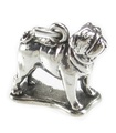 Breloque chien carlin en argent sterling .925 x 1 breloque chien carlin --SFP