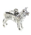 Border Collie dog breloque en argent sterling .925 x 1 Collies charms Dogs --SFP