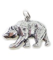 Bear 2D sterling silver charm pendant .925 x 1 Bears charms & pendants --SFP