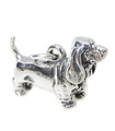 Basset hound dog sterling silver charm .925 x 1 Bassets Dogs charms --SFP