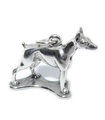 Breloque Doberman en argent sterling .925 x 1 Breloques Dobermans Chiens --SFP