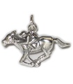 Jockey auf Pferd Sterling Silber Charms .925 x 1 Racing Charms --SFP