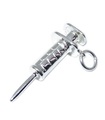 Syringe sterling silver charm .925 x 1 Medicine Injection charms