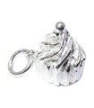 Cup Cake Muffin sterling silver charm .925 x 1 Fairy cakes charms