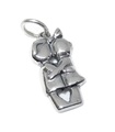 Dije de plata de ley 2D Kissing para niño y niña .925 x 1 Amor parejas enamoradas