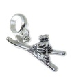 Ciondolo con perline in argento sterling Skiis .925 x 1 charms sci europei