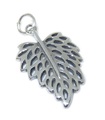 Breloque feuille en argent sterling .925 x 1 Breloques arbres et feuilles