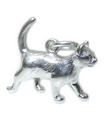 Breloque en argent sterling Pussy Cat .925 x 1 Breloques chats et chatons