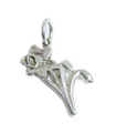 Charm jonquille 2D en argent sterling .925 x 1 breloques fleurs et jonquilles