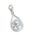 Clip de flor de narciso Charm de plata de ley .925 x 1 Charm de flores y margaritas