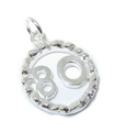 80th Birthday sterling silver charm .925 x 1 Number Eighty 80 Anniversary