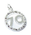 70th Birthday sterling silver charm .925 x 1 Number seventy 70 Anniversary