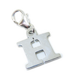 Buchstabe H Initial Sterling Silber Charm auf Hummerclip .925 x 1 Buchstaben Charms