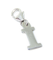 Buchstabe I Initial Sterling Silber Charm auf Hummerclip .925 x 1 Buchstaben Charms