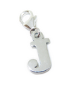 Lettera J iniziale charm in argento sterling sulla clip di aragosta .925 x 1 lettere charms