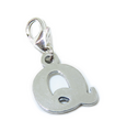 Lettera Q iniziale charm in argento sterling sulla clip di aragosta .925 x 1 lettere charms