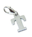 Buchstabe T Initial Sterling Silber Charm auf Hummerclip .925 x 1 Buchstaben Charms