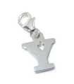 Letter Y Initial sterling silver charm on lobster clip .925 x 1 Letters charms