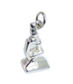 Mikroskop Sterling Silber Charm .925 x 1 Wissenschaft und Mikroskope Charms