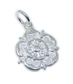 Rosa di Lancaster ciondolo in argento sterling .925 x 1 Lancs Roses charms