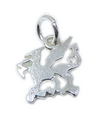 Drago in argento sterling SMALL charm .925 x 1 Welsh Dragons charms