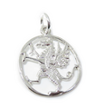 Drache Sterling Silber 2D Charm - Anhänger .925 x 1 Drachen Charms & Anhänger