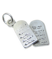 Heilige Tafeln Zehn Gebote Sterling Silber Charme .925 x 1 Bibel Charms