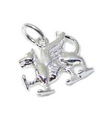 Drache Sterling Silber 2D Charme .925 x 1 Walisische Drachen Charms