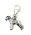 Schnauzer breloque chien en argent sterling .925 x 1 Schnauzers breloques chiens