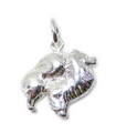 Chien Poméranien breloque en argent sterling .925 x 1 Poms Pom breloques chiens