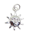 Cara de sol encanto de plata esterlina .925 x 1 Holiday Weather Warm Sunny Faces charms