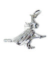 Witch on Broomstick sterling silver charm .925 x 1 Halloween charms