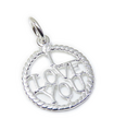 Ciondolo I Love You in argento sterling .925 x 1 Ciondoli d'amore