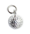 Balle de golf breloque en argent sterling .925 x 1 Golfeur Balles de golf breloques