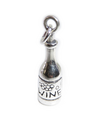 Bottiglia di vino in argento sterling .925 x 1 Bottiglie di vino charms